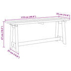 Banco de exterior Marrón 119 x 37 x 47 cm Madera de pino macizo