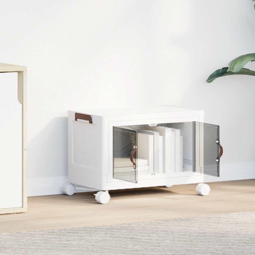 Stackable storage box with wheels 28 l 48.5x29.5x33 cm