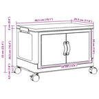 Stackable storage box with wheels 28 l 48.5x29.5x33 cm