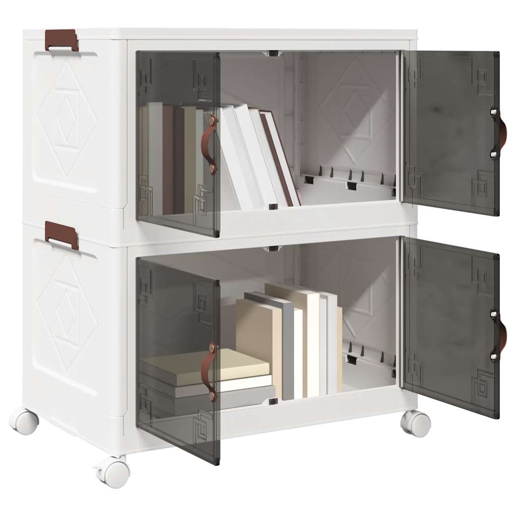 Stackable storage box with wheels 28 l 48.5x29.5x33 cm