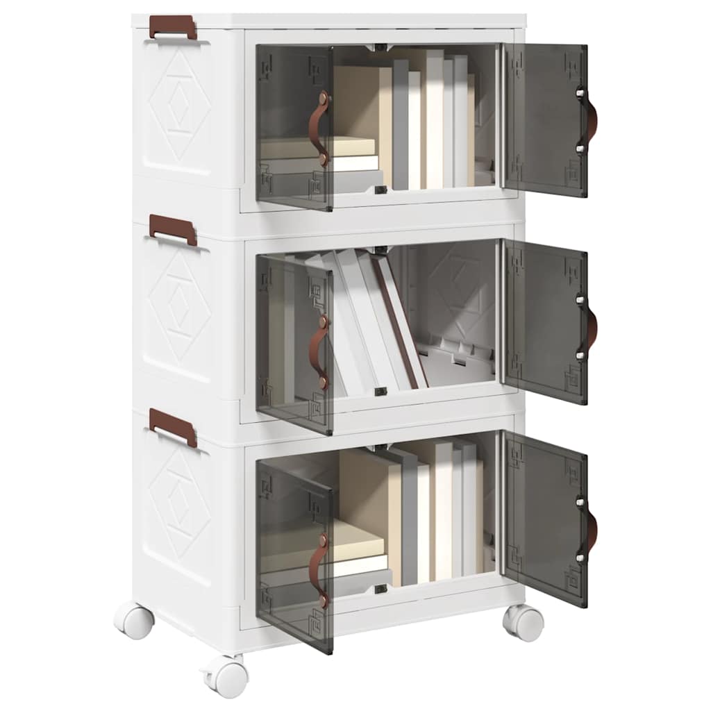 Stackable storage box with wheels 28 l 48.5x29.5x33 cm