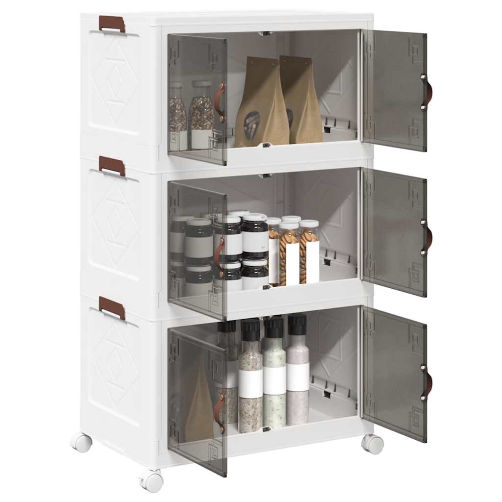 Stackable storage box with wheels 28 l 48.5x29.5x33 cm