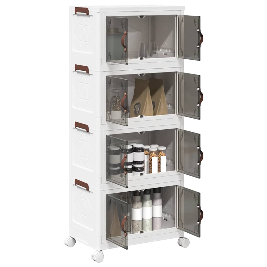 Stackable storage box with wheels 28 l 48.5x29.5x33 cm