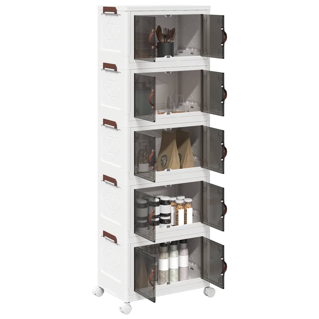 Stackable storage box with wheels 28 l 48.5x29.5x33 cm