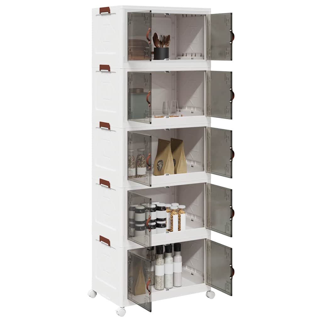 Stackable storage box with wheels 28 l 48.5x29.5x33 cm
