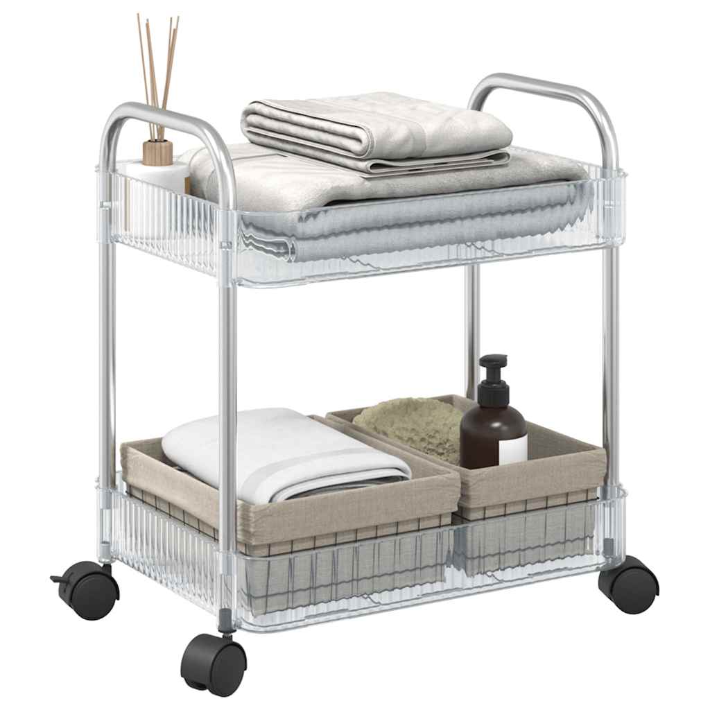 Carrito de almacenaje 3 niveles acero azul 42x41,5x77 cm