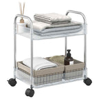 Carrito de almacenaje 3 niveles acero azul 42x41,5x77 cm