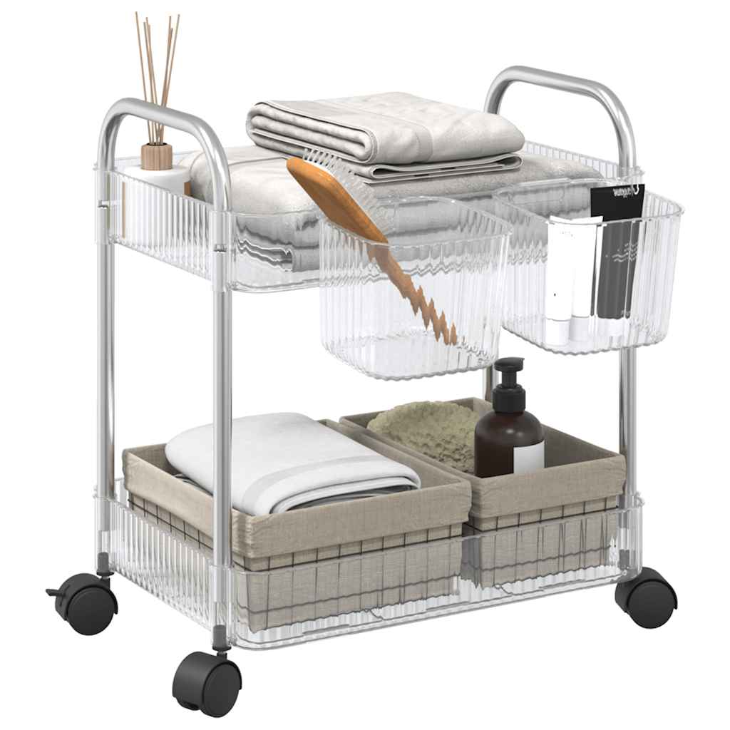 Carrito de almacenaje 3 niveles acero azul 42x41,5x77 cm