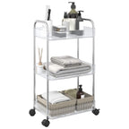 Carrito de almacenaje 3 niveles acero azul 42x41,5x77 cm