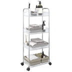 Carrito de almacenaje 3 niveles acero azul 42x41,5x77 cm