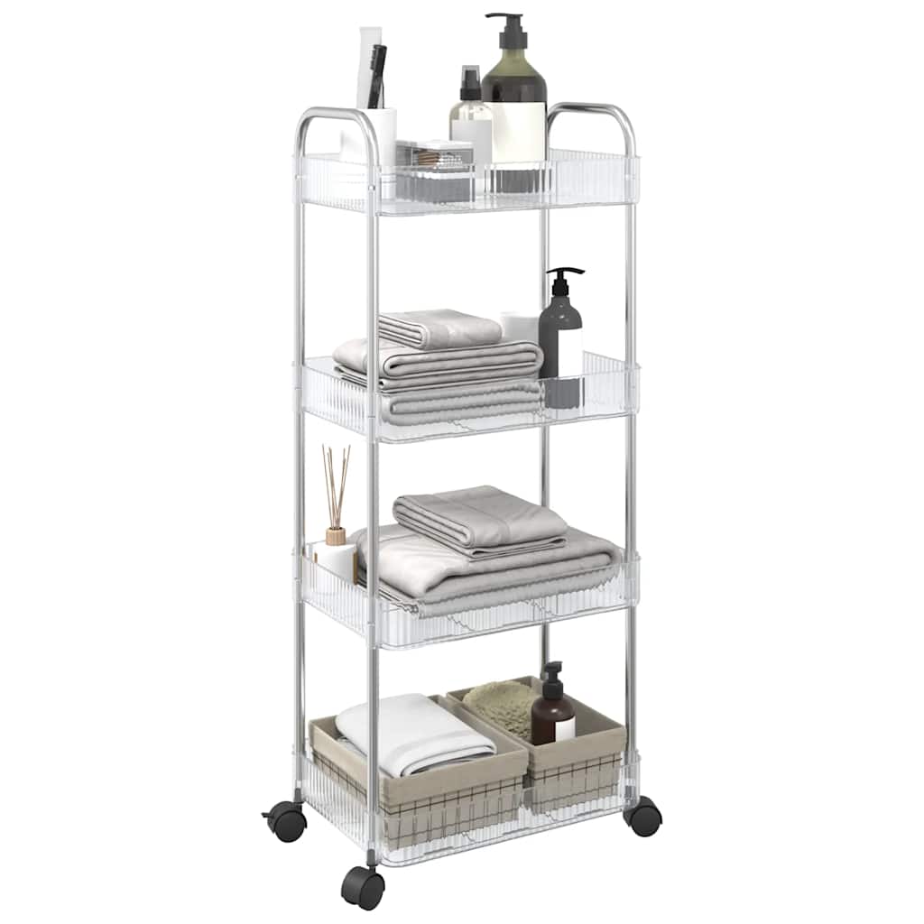 Carrito de almacenaje 3 niveles acero azul 42x41,5x77 cm
