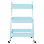 Carrito de almacenaje 3 niveles acero azul 42x41,5x77 cm