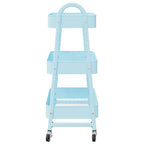 Carrito de almacenaje 3 niveles acero azul 42x41,5x77 cm