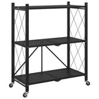 Estantería con ruedas de acero negro 71x34x88 cm