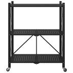 Estantería con ruedas de acero negro 71x34x88 cm