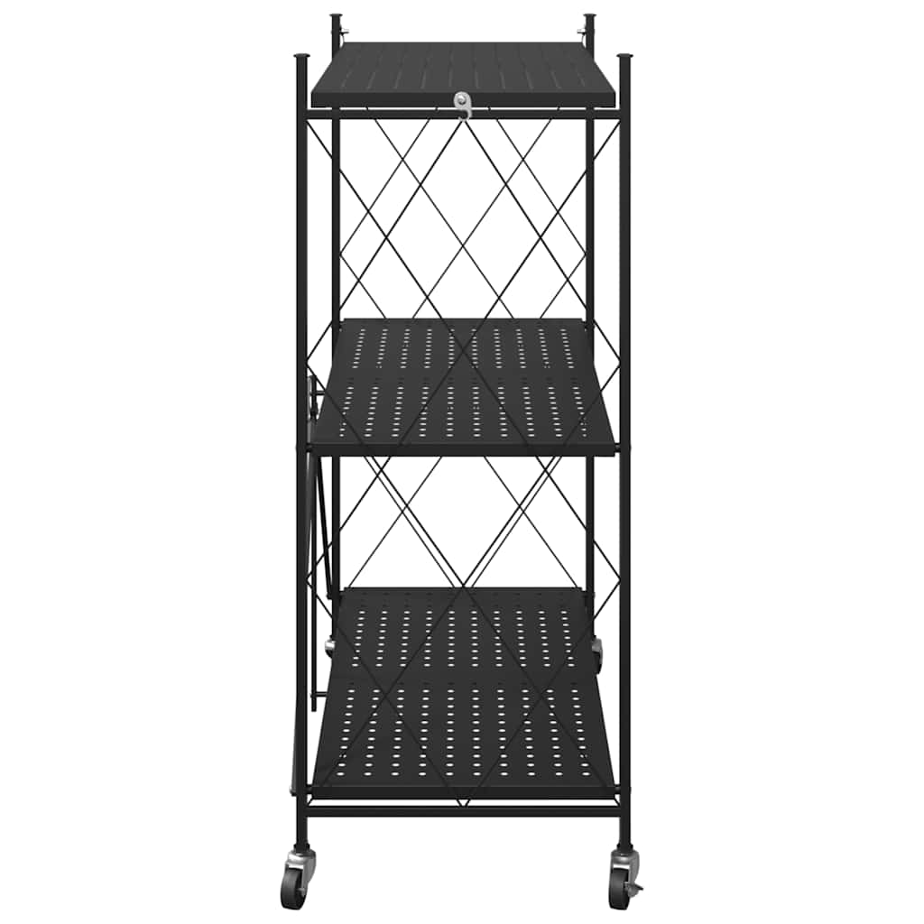 Estantería con ruedas de acero negro 71x34x88 cm