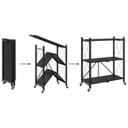 Estantería con ruedas de acero negro 71x34x88 cm