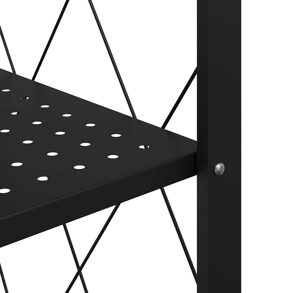 Estantería con ruedas de acero negro 71x34x88 cm