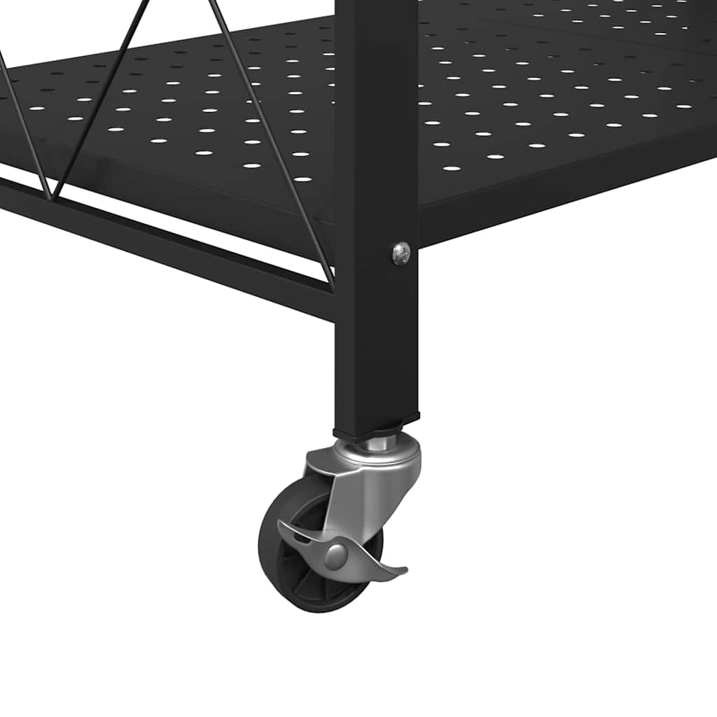 Estantería con ruedas de acero negro 71x34x88 cm