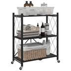 Estantería con ruedas de acero negro 71x34x88 cm