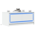 Mesa de centro con luces LED madera de ingeniería gris hormigón