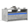 Mesa de centro con luces LED madera de ingeniería gris hormigón