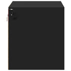 Mesita de noche de pared con luces LED negro