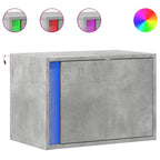 Mesita de noche de pared con luces LED gris hormigón