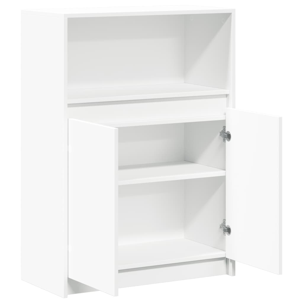 Aparador con LED madera de ingeniería blanco 72x34x100 cm