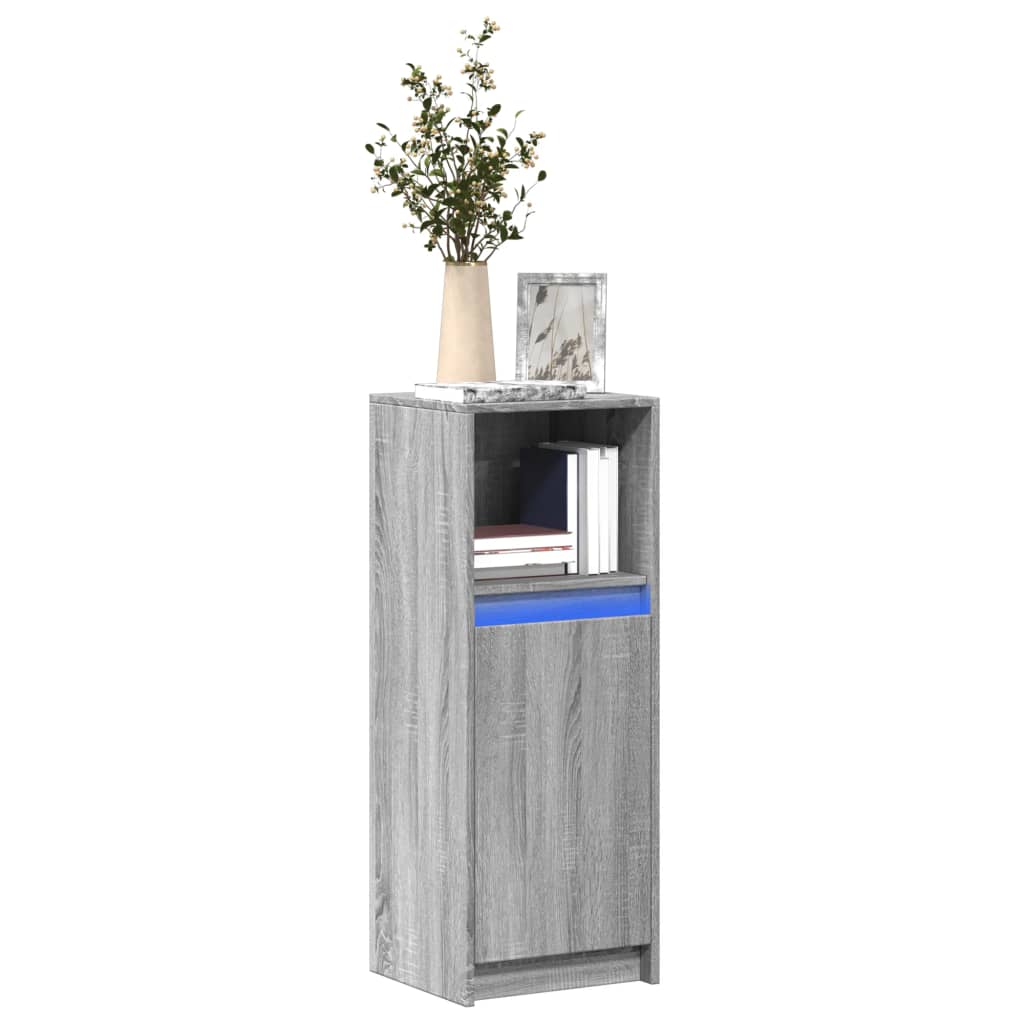 Aparador con LED madera de ingeniería blanco 72x34x100 cm