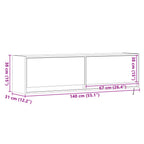 Mueble de pared TV con luces LED gris hormigón 140x31x38 cm
