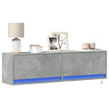 Mueble de pared TV con luces LED gris hormigón 140x31x38 cm