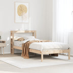 Estructura de cama sin colchón madera maciza de pino 200x200 cm