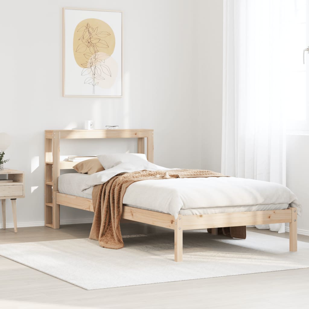 Estructura de cama sin colchón madera maciza de pino 200x200 cm