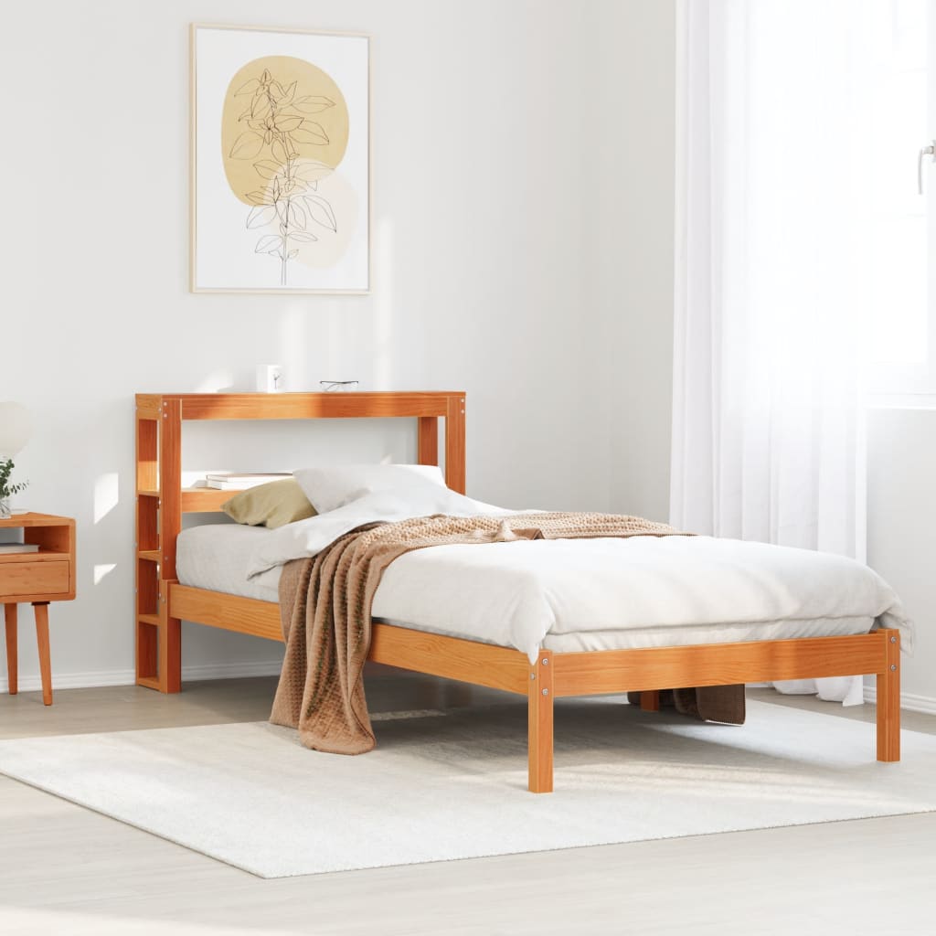 Cama sin colchón madera maciza de pino blanca 180x200 cm