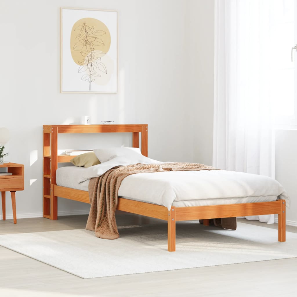 Cama sin colchón madera maciza de pino blanca 180x200 cm
