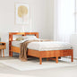 Cama sin colchón con cabecero madera de pino blanco 200x200 cm