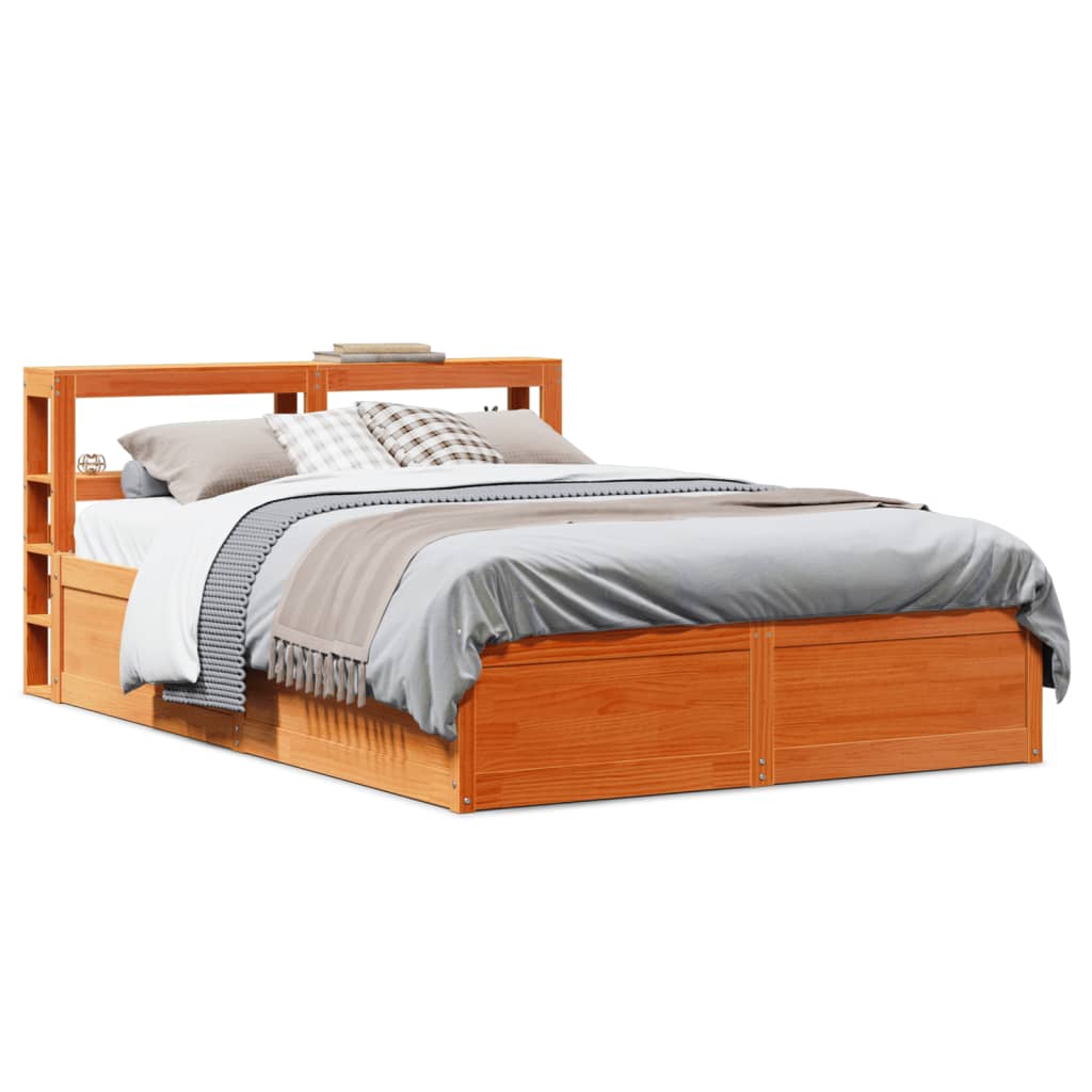 Estructura cama cabecero madera maciza pino blanco 180x200 cm