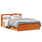 Estrutura de cama com cabeceira em madeira maciça de pinho branco 180x200 cm