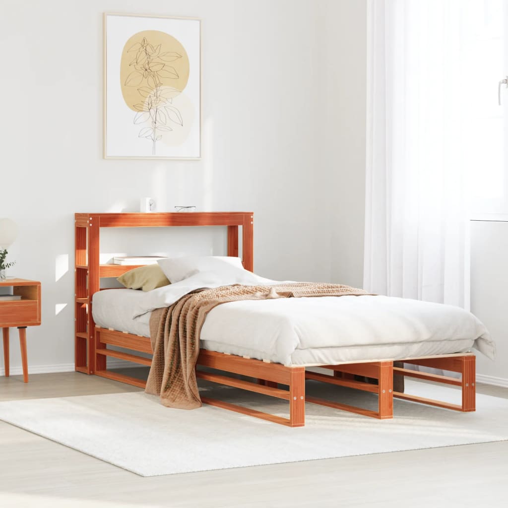 Estructura de cama sin colchón madera de pino maciza 120x200 cm