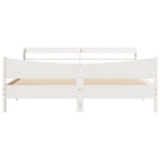 Estructura cama cabecero madera maciza pino blanco 180x200 cm