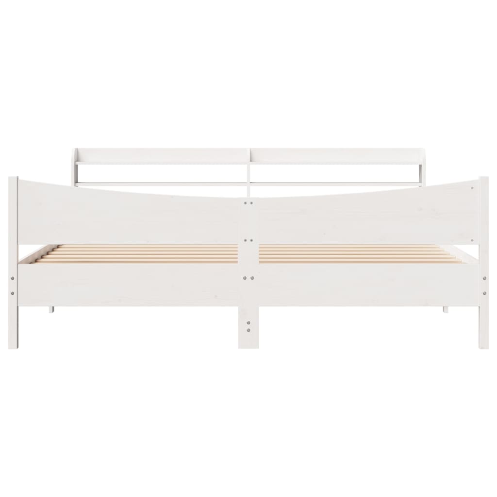 Estructura cama cabecero madera maciza pino blanco 180x200 cm