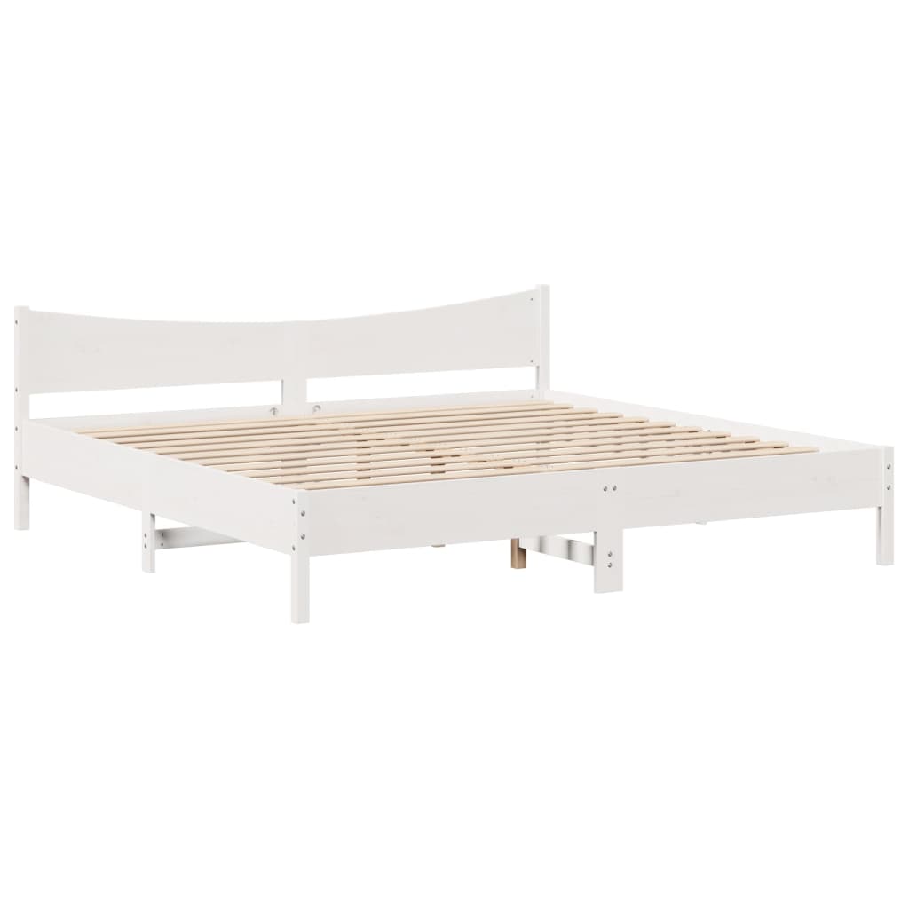 Estructura cama cabecero madera maciza pino blanco 180x200 cm