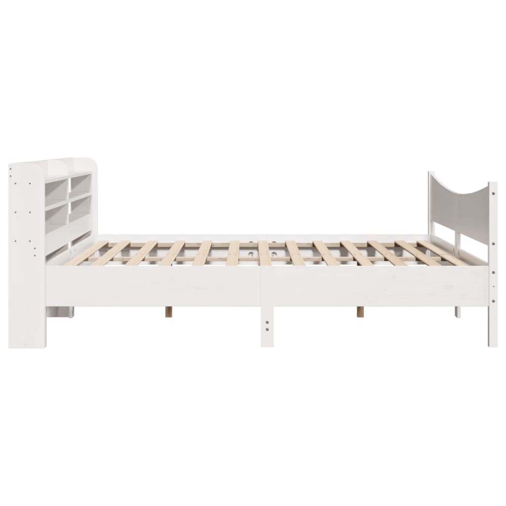 Estructura cama cabecero madera maciza pino blanco 180x200 cm
