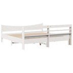 Estructura cama cabecero madera maciza pino blanco 180x200 cm