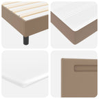 Cama tipo Box Spring Capuchino 100 x 200 cm Cuero sintético