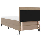 Cama tipo Box Spring Capuchino 100 x 200 cm Cuero sintético