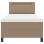 Cama tipo Box Spring Capuchino 100 x 200 cm Cuero sintético
