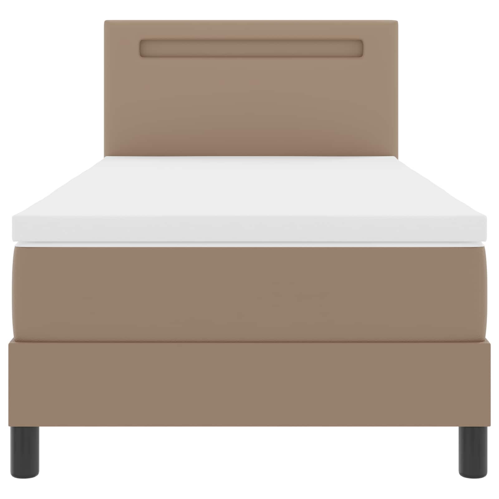 Cama tipo Box Spring Capuchino 100 x 200 cm Cuero sintético