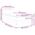 Cama tipo Box Spring Capuchino 100 x 200 cm Cuero sintético